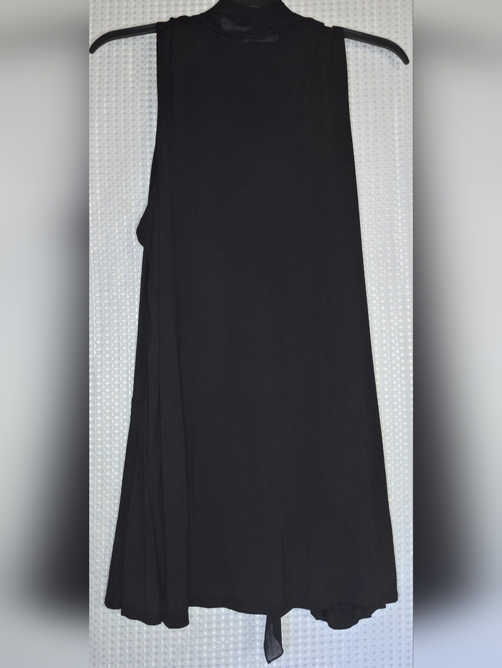 LOGO Lori Goldstein Black Tie Front Cardigan Vest Sleeveless Draped Layering 1X - Picture 3 of 8